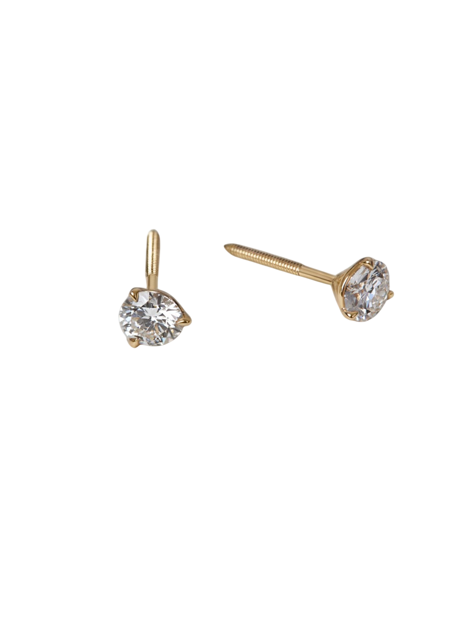 June round stud earrings diamond